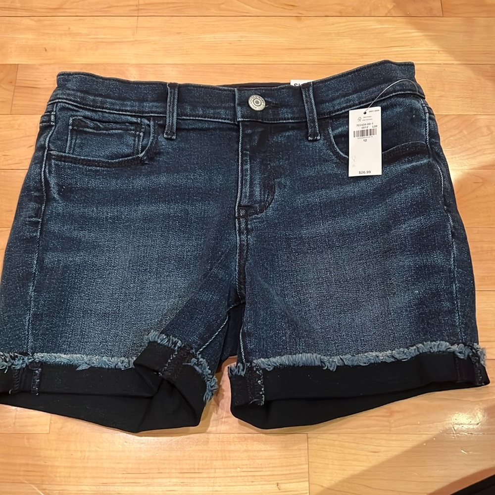 NWT girls dark wash old navy shorts size 12